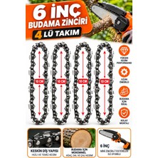 Böhrer 6 Inç Mini Zincirli Testere Yedek Zinciri 10 cm – 4'lü Budama Zinciri Seti Keskin Dişli