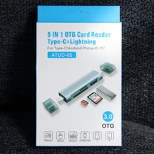 StepCo CR61 5in1 Çift Girişli Otg Kart Okuyucu Hub – Type-C & iPhone ile Uyumlu Sd, Micro Sd USB 3.0 Adaptör