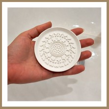 Bezos 3D Baskı Makyaj Fırçası Temizleme Pedi - Desenli Aparat-Beyaz 22