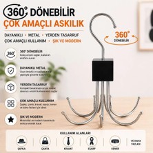 Webmall Çok Fonksiyonlu 360 Derece Döner Metal Askı – Dolap, Gardırop, Çanta, Kemer ve Kravat Düzenleyici