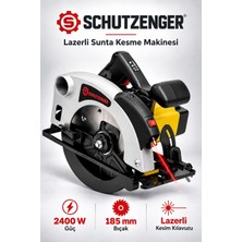 SCHUTZENGER 2400W 185 mm Lazerli Sunta Kesme Makinesi Elektrikli Daire Testere Sarı Profesyonel 3022