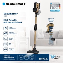 Blaupunkt Vacumaster A40 Dikey Şarjlı Süpürge 25.9 V HEPA Filtreli 0,75 lt Toz Haznesi ile Güçlü Temizlik