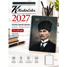 Keskin Color 2027 Yılı Atatürk Günlük Spiralli Ajanda 17X24 cm Başkomutan