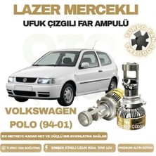 OtoÇizgi Volkswagen Polo 1994 - 2001 Mercek LED Ufuk Çizgili Far Ampulü LED Şimşek Etkili