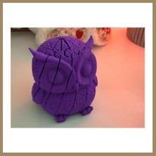 Bezos 3D Baskı Hareketli Baykuş Figürü - Eklemli Flexi Oyuncak - Mor 22