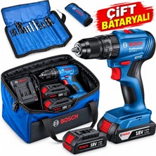 Bosch Gsb 185-LI 18V Kömürsüz Darbeli Şarjlı Matkap Çift Bataryalı 2.0 Ah + Şarj Cihazı + Bosch 23 Parça Uç Seti