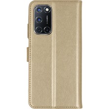 Uryport Oppo A52 Trend S Plus Kapaklı Kılıf - Gold