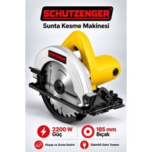 SCHUTZENGER 2200 W 185 mm Elektrikli Daire Testere Ahşap ve Sunta Kesme Makinesi Sarı