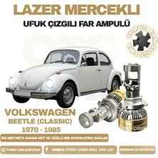OtoÇizgi Volkswagen Beetle  1970 - 1985 Mercek LED Ufuk Çizgili Far Ampulü LED Şimşek Etkili
