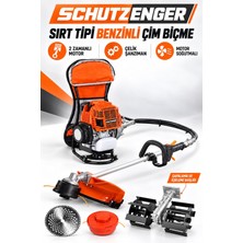 SCHUTZENGER Benzinli Sırt Tırpanı Çim ve Ot Biçme Makinesi Çapalama ve Toprak Eşeleme Başlıklı F901
