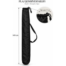 Düvenci Plaj Şemsiyesi Kılıfı 140 cm – Omuz Askılı, Büzgülü, Siyah