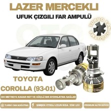 OtoÇizgi Toyota Corolla 1993 - 2001  Mercek LED Ufuk Çizgili Far Ampulü LED Şimşek Etkili