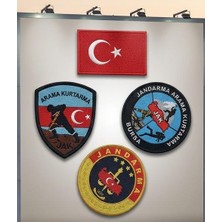 Çukurova Ütü 4 Lü Takım Peç Jandarma Özel Asayiş Arama Kurtarma Türk Bayrağı Jak Jöak