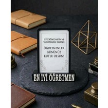 Arke-Tek Öğretmenler Günü Hediyesi Masa Üstü Dikdörtgen Çerçeve Seti 3D Tasarım Minimal Çerçeve (7,5 cm x 10,5 Cm), Kişiye Özel Fotoğraflı