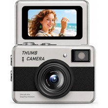 Pukotech Thumb Camera Retro Mini Dijital Kamera Katlanır Ekranlı 1080P Video Fotoğraf Çekimi Tf Kart Destekli