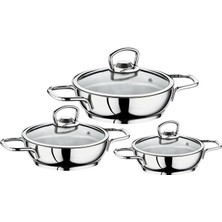 Safinox Eva 6 Parça Tel Kulplu Omlet Çelik Sahan Seti 16-18-20 cm
