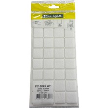 CATEKSSS Pacific Kare Yapışkanlı Sandalye Koltuk Mobilya Ayak Keçesi Felt 25X25 mm Beyaz - 30’lu Paket