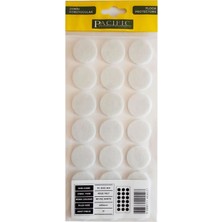 CATEKSSS Pacific Yuvarlak Yapışkanlı Sandalye Koltuk Mobilya Ayak Keçesi Felt 30 mm Beyaz - 5’li Paket