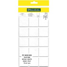 CATEKSSS Pacific Kare Yapışkanlı Sandalye Koltuk Mobilya Ayak Keçesi Felt 35X35 mm Beyaz - 38’li Paket