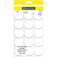 CATEKSSS Pacific Yuvarlak Yapışkanlı Sandalye Koltuk Mobilya Ayak Keçesi Felt 35 mm Beyaz - 42’li Paket