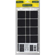 CATEKSSS Pacific Kare Yapışkanlı Sandalye Koltuk Mobilya Ayak Keçesi Felt 40X40 mm Siyah - 36’lı Paket