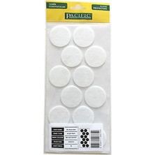 CATEKSSS Pacific Yuvarlak Yapışkanlı Sandalye Koltuk Mobilya Ayak Keçesi Felt 40 mm Beyaz - 46’lı Paket