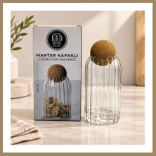 Bezos Mantar Kapaklı Küçük Çizgili Kavanoz 22
