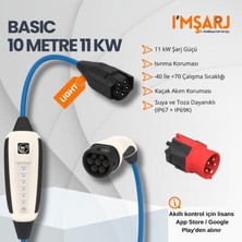 Nrgkick 11KW 16A Taşınabilir Şarj Istasyonu (Basic Light Set 10M Monofaze Trifaze Ac Mobil Wallbox Opsiyonel Wifi+Bluetooth)