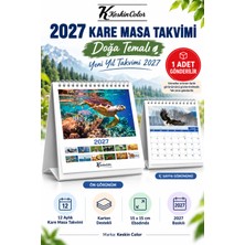 Keskin Color 2027 Yeni Yıl Vahşi Doğa Temalı Kare Masa Takvimi 15 × 15 cm – 1 Adet