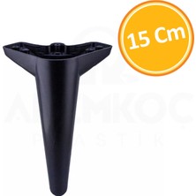 CATEKSSS Zirve Siyah Ayak 15 cm - Tv Ünitesi, Koltuk Altı, Dolap Ayağı, Koltuk Mobilya Yükseltici - 4’lü Paket