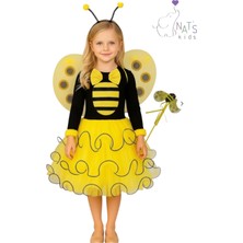 Nats Kids Tarz Kız Çocuk Arı Maya Kostümü Asa ve Kanat Set Hediye