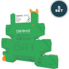 Derko 10 Adet  41F-1Z-C4-1 24VDC Yay Baskılı Slim Röle ve Soketi