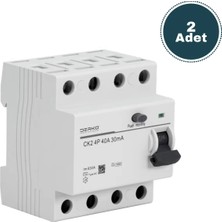 Derko 2 Adet 4p 63AMPER 30MILIAMPER Elektronik Kaçak Akım Koruma Rölesi