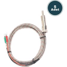 Derko  5 Adet Sıcaklık Sensörü Termokupl PT-100 5X100 mm