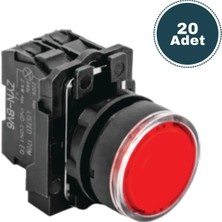 Derko 20 Adet Işıklı Stop Buton (24V Dc)