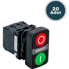 Derko 20 Adet Işıklı Ikiz Buton (24V Dc)