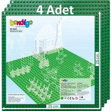 Bondigo BL4700 Oyun Tabanı 4'lü Set - Yeşil Yapı Blokları Için Taban Plakası (25x25 Cm)