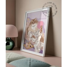 Des Vu Print Yelpazeli Kedi Posteri, Kedi Temalı Çerçevesiz Poster