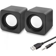 Gees Global Masaüstü Hoparlör 2.0 Kanal USB 3.5 mm Siyah HD6055