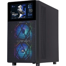 Powerboost PB-P4367BB USB 3.0, Atx LCD Mesh Panel, Argb Fan, Siyah Kasa (Psu Yok)