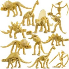 LRS Store 12 Adet Dinozor Iskeleti 7-9 cm Arkeoloji ve Paleontoloji Stem Etkinlik Seti, Çocuklar Için Eğitici Hediye Kaliteli