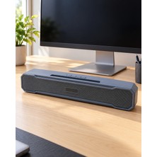Alfa Brand Ince Dikdörtgen Gövdeli Çift Hoparlörlü Stereo Ses Sunan Kablosuz Masaüstü Ses Sistemi