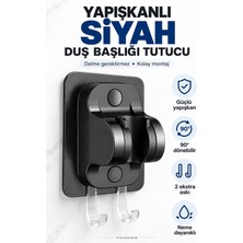 Plodna House Yapışkanlı Duş Başlığı Tutucu – 90° Ayarlanabilir, 2 Ek Lif Askılı