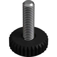 CATEKSSS M6 Mini Sıkma Ayar Vidası, Bingo Ayak, Pingo Ayak Çap: 20 mm Vida Uzunluğu 19 mm Siyah - 28’li Paket