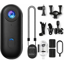 Göğüse Takılabilir Mıknatıslı Kolyeli 1080P Mini Geniş Açı Aksiyon Kamera | Hafif ve Kompakt Tasarım | Spor, Koşu, Outdoor, Günlük Kullanım Için Pov Kayıt Kamerası- Kask Kamera (Siyah)