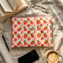 Ayza Stüdyo Yumuşacık Dolgulu iPad Tablet Çantası - Sevimli Kiraz Desenli 10-13 Inç Uyumlu