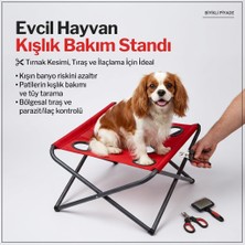 Biyikli Piyade Bıyıklı Piyade Katlanabilir Kedi Köpek Kışlık Bakım Standı - Ev Tipi Tırnak Kesimi, Tıraş, İlaçlama ve Tarama Sandalyesi