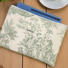 Ayza Stüdyo 13-14 İnç Kapitone Laptop & Tablet Kılıfı MacBook Air Pro 13.6" 14" Uyumlu Yeşil (34x25 cm)