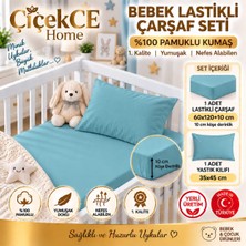 ÇİÇEKCE HOME Bebek Lastikli Çarşaf Seti %100 Pamuklu Kumaş 1.kalite 1 Adet