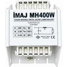 İmaj 400 W Yüksek Basıçlı Metal Halide Lambabalastı